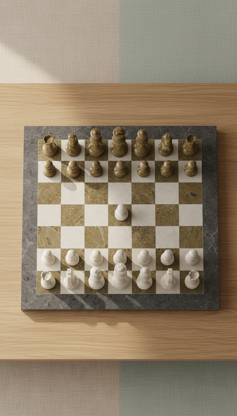 Marble Chess Set with Hand-Carved Pieces